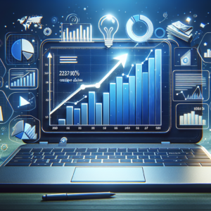 Gráfico de crecimiento de tráfico web y ventas en línea