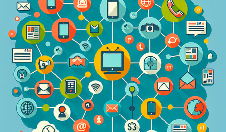 Ejemplos de canales de comunicación en una infografía interconectada