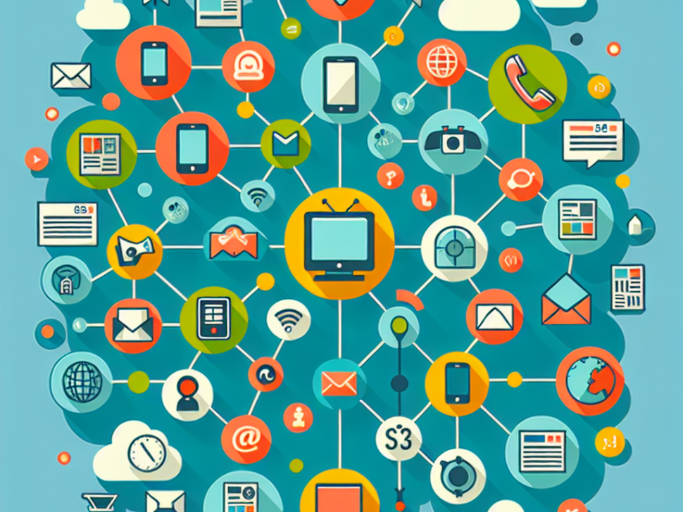 Ejemplos de canales de comunicación en una infografía interconectada