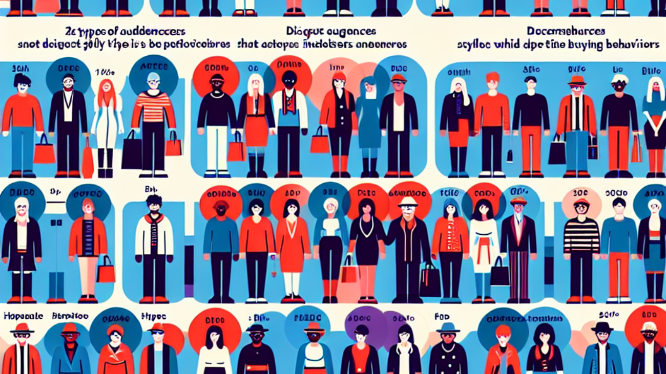 Infografía de tipos de público con iconos de personas