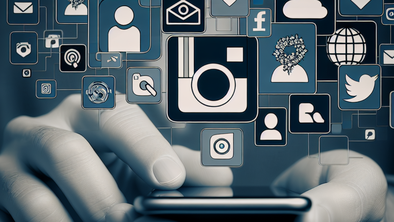 Persona usando redes sociales en su móvil