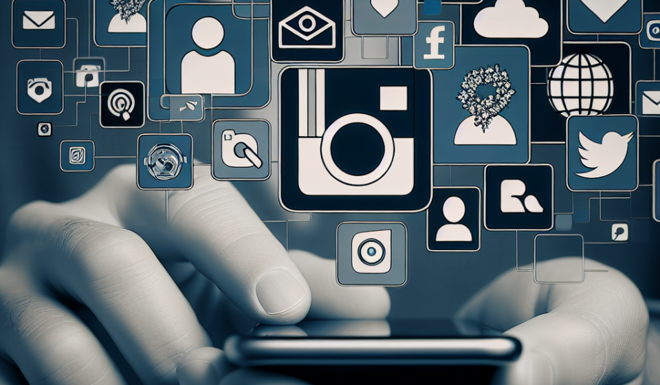 Persona usando redes sociales en su móvil