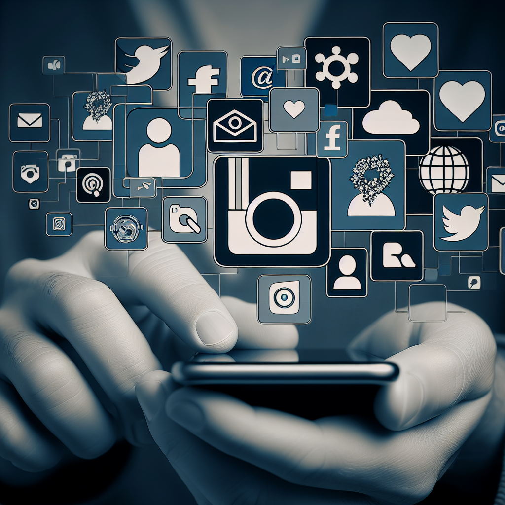 Persona usando redes sociales en su móvil