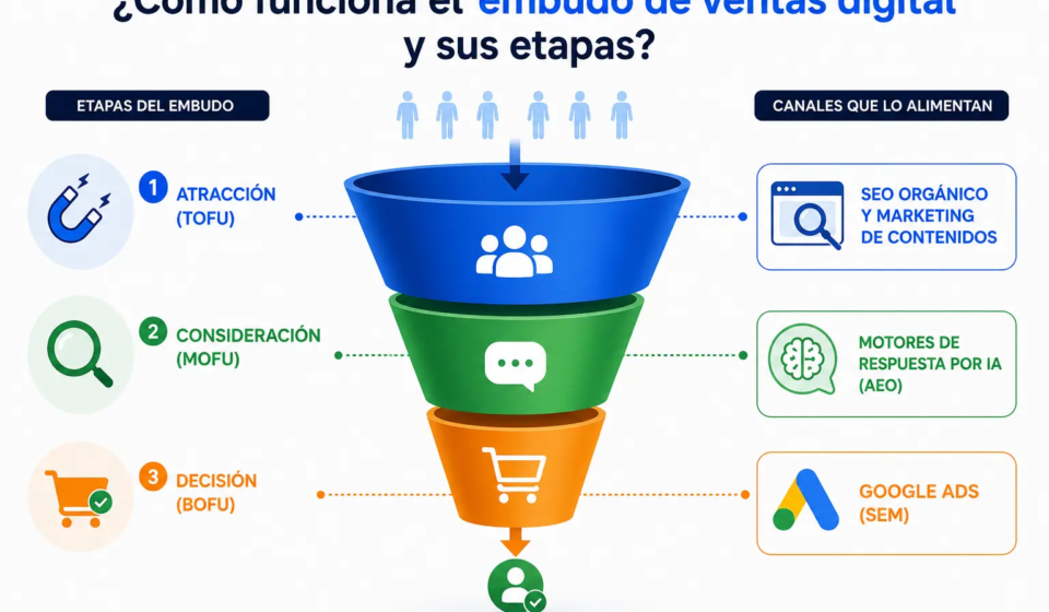 cómo funciona el embudo de ventas digital